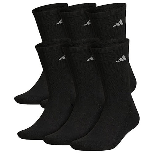 adidas 愛迪達 2024男時尚美國進口厚襪黑色中筒襪6