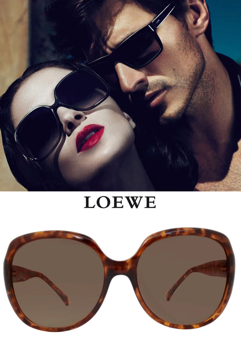 LOEWE 羅威 簡約百搭款 街頭時尚大框太陽眼鏡(琥珀/金