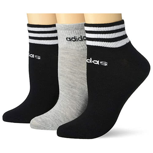 adidas 愛迪達 2024女時尚美國進口厚襪運動條紋低切