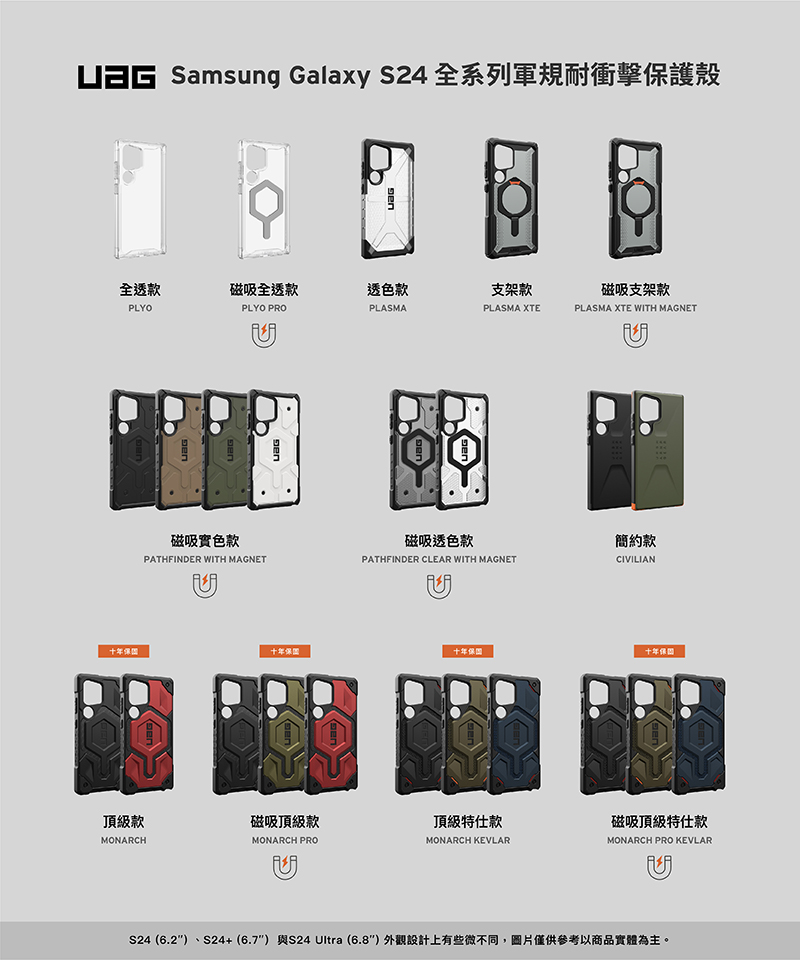 UAG Galaxy S24 Ultra 磁吸式耐衝擊保護殼