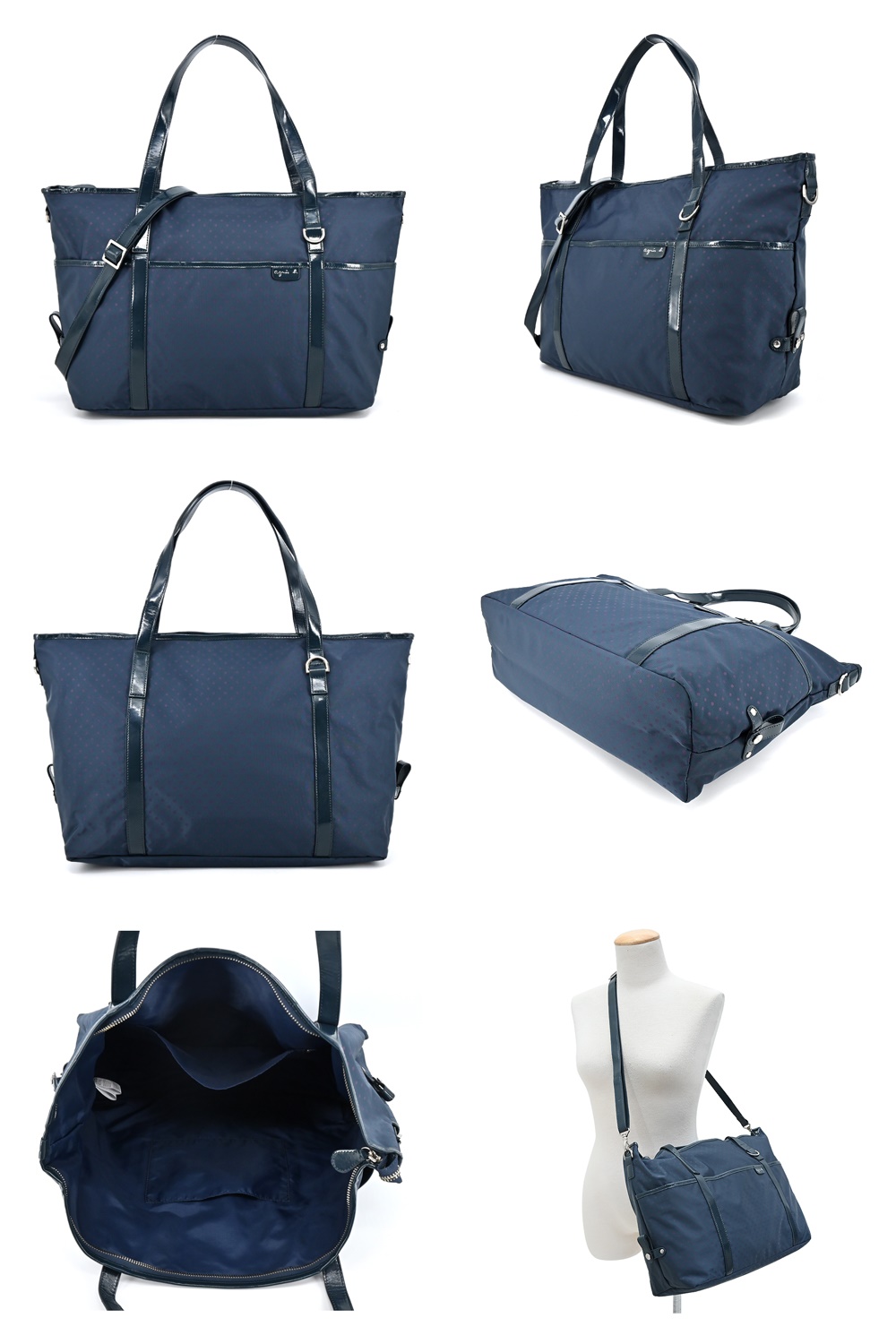 agnes b. 點點基本托特旅行袋(藍/展示品) 推薦