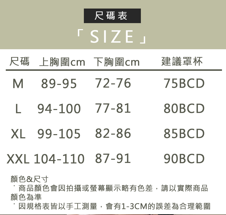 因規格表皆以手工測量,會有13CM的誤差為合理範圍