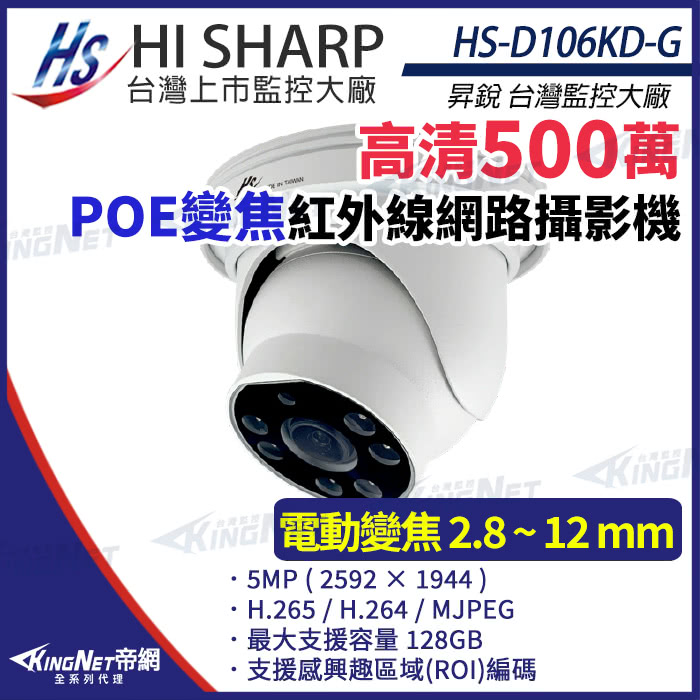 KINGNET 昇銳 HS-D106KD-G 500萬 變焦