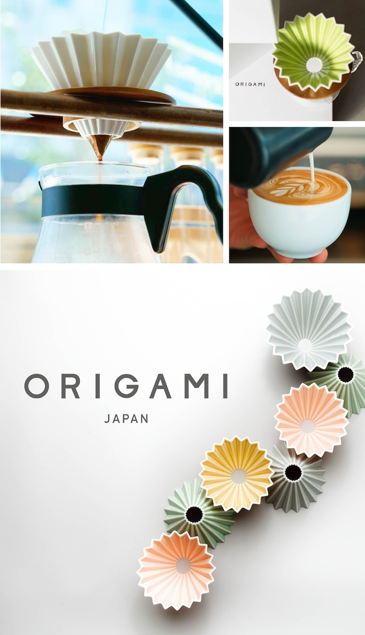 日本Origami 摺紙濾杯霧色款 S號 含樹酯底座(世界冠