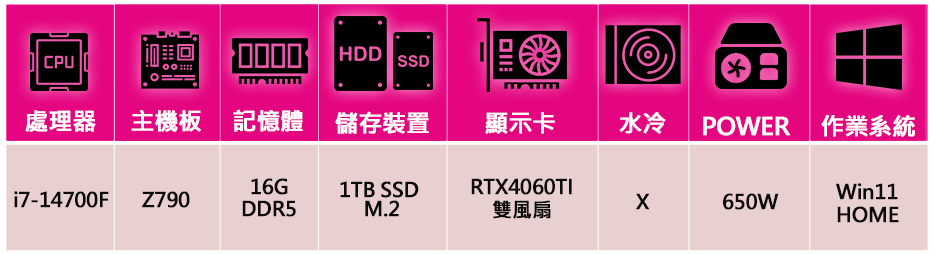 微星平台 i7二十核Geforce RTX4060TI Wi