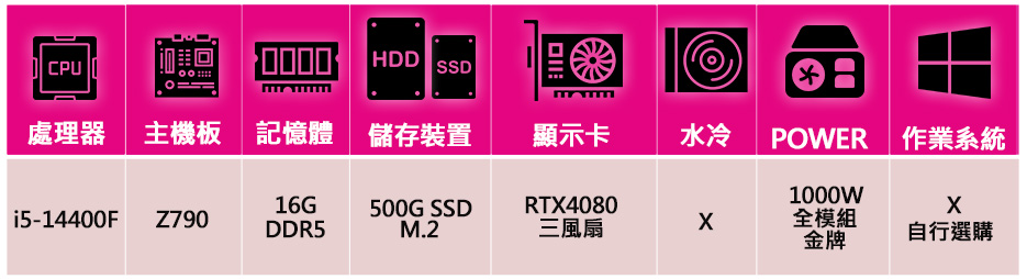 微星平台 i5十核Geforce RTX4080{彩虹蜜}電