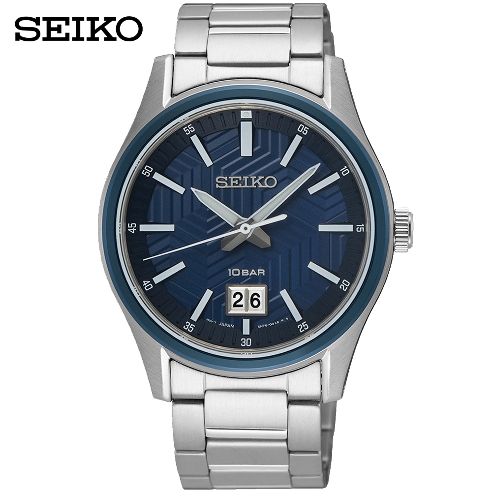 SEIKO 精工 CS系列 大視窗日期腕錶(6N76-00K