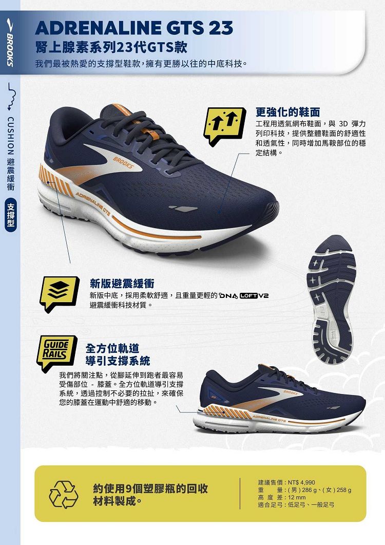 BROOKS 女鞋 慢跑鞋 避震緩衝象限 ADRENALIN