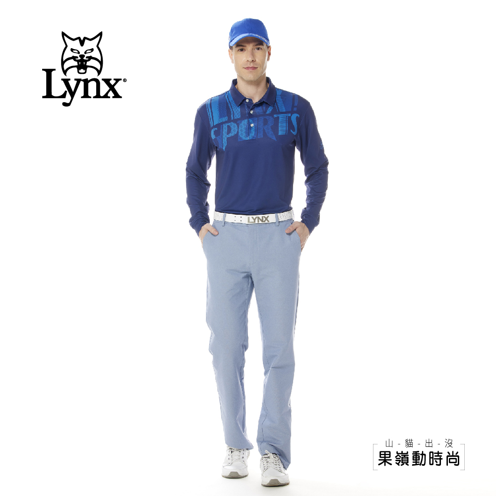 Lynx Golf 男款吸濕排汗機能個性潮流LOGO字樣印花