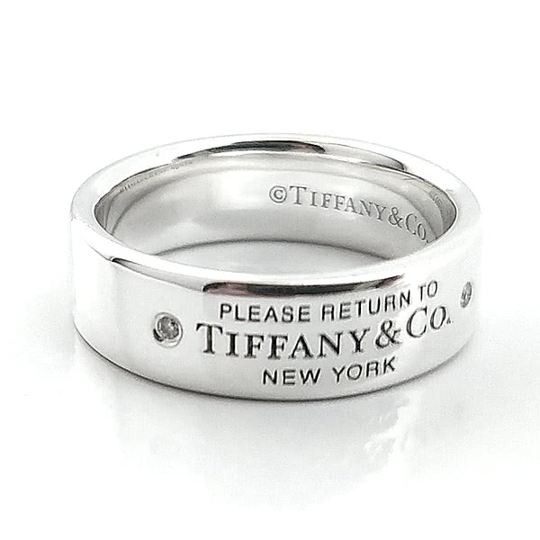 Tiffany&Co. 蒂芙尼 925純銀-鑲兩顆鑽Retu