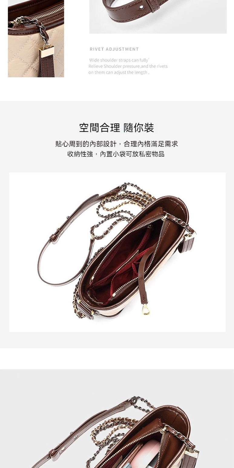 空間合理 隨你裝 貼心周到的內部設計,合理內格滿足需求 收納性強,內置小袋可放私密物品 