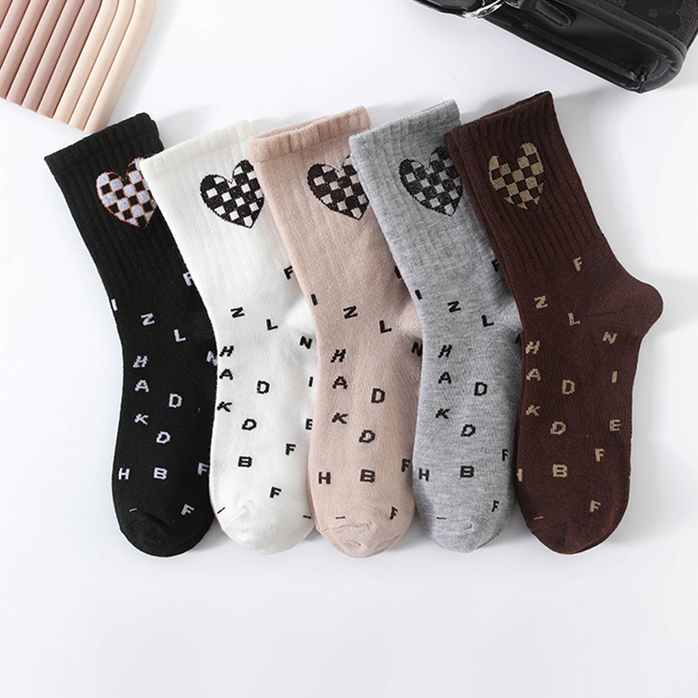 Amoscova 現貨 10雙組 女襪 簡約條紋 C字母襪 