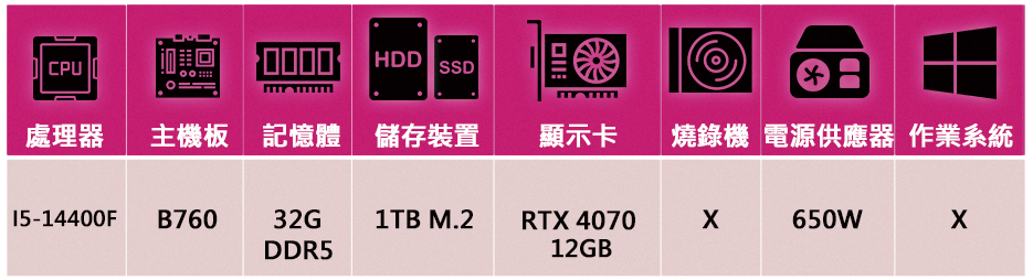 華碩平台 i5十核GeForce RTX4070{三心之足B