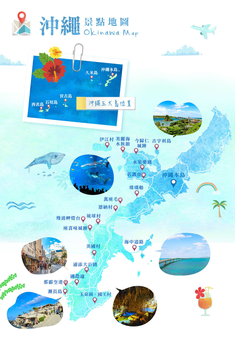 喜鴻假期 陽光沖繩4日〜系滿漁市．美麗海水族館．星野海景下午