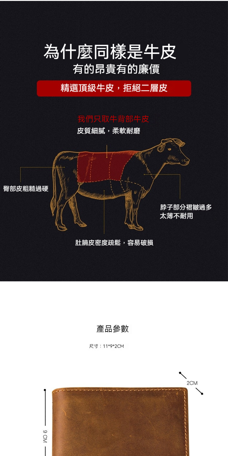精選頂級牛皮,拒絕二層皮