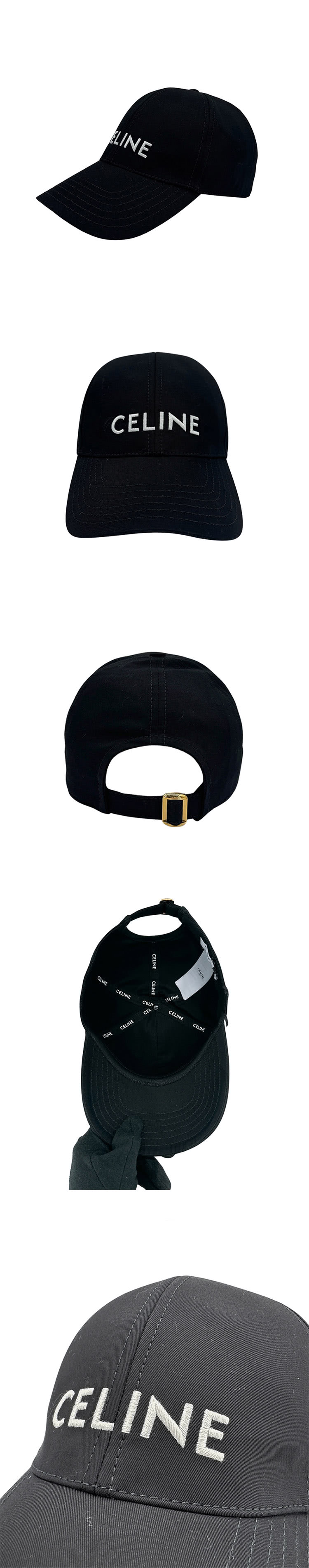 CELINE 品牌Logo刺繡棉質棒球帽(黑) 推薦