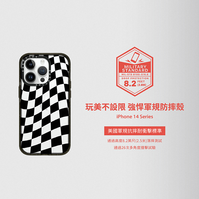 Casetify iPhone 14 Pro 耐衝擊透黑-波