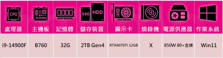 技嘉平台 i9廿四核心GeForce RTX 4070TI 