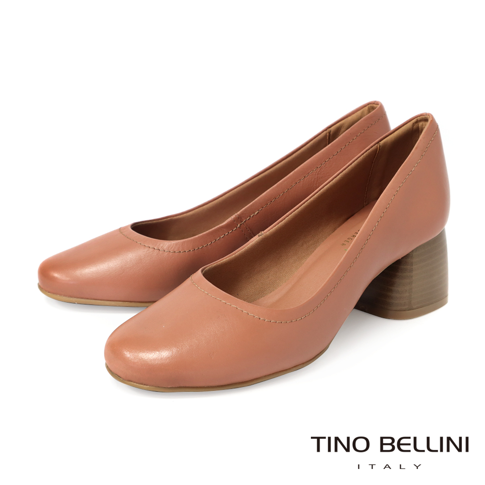 TINO BELLINI 貝里尼 巴西進口圓頭素面方跟鞋FW