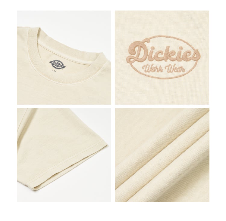 Dickies 男女款大豆黃純棉胸前簡約刺繡品牌Logo舒適