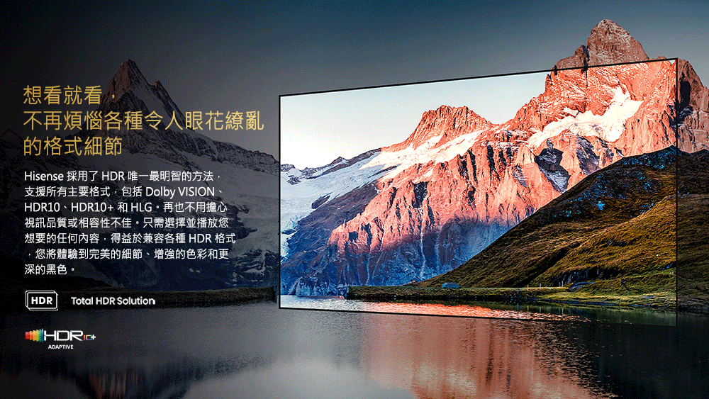 支援所有主要格式,包括 Dolby VISION、