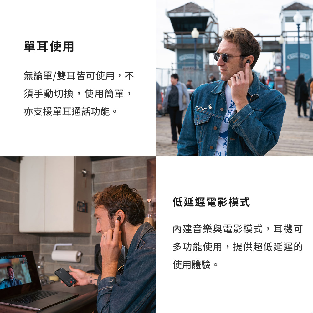 內建音樂與電影模式,耳機可