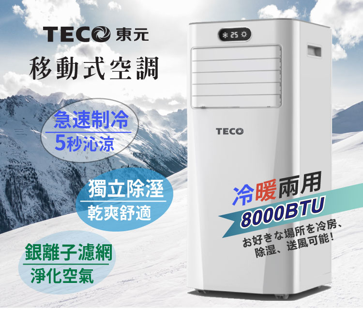 TECO 東元 4-6坪 R410A 8000BTU多功能冷