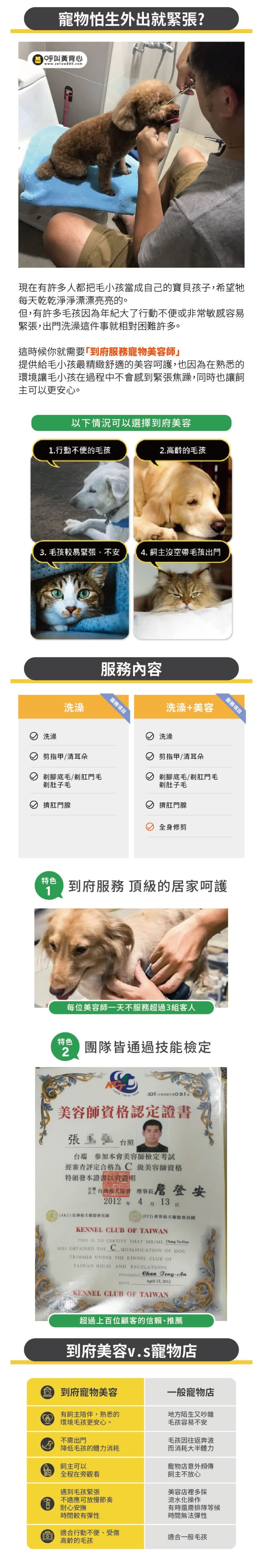 呼叫黃背心 3月特談★到府寵物洗澡-狗狗(西施/瑪爾濟斯/博
