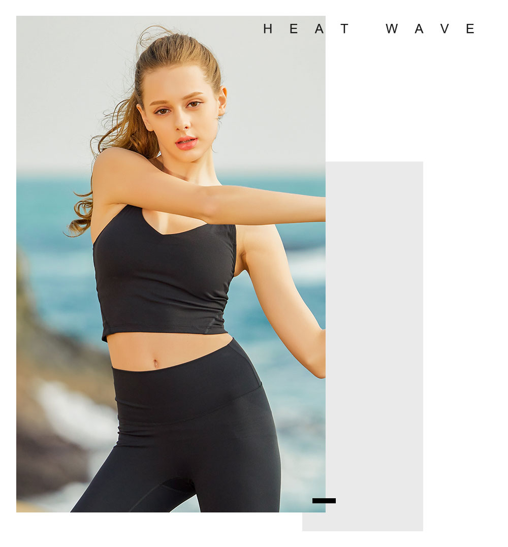 Heatwave 熱浪 黑色瑜珈健身背心高強度運動內衣女防震