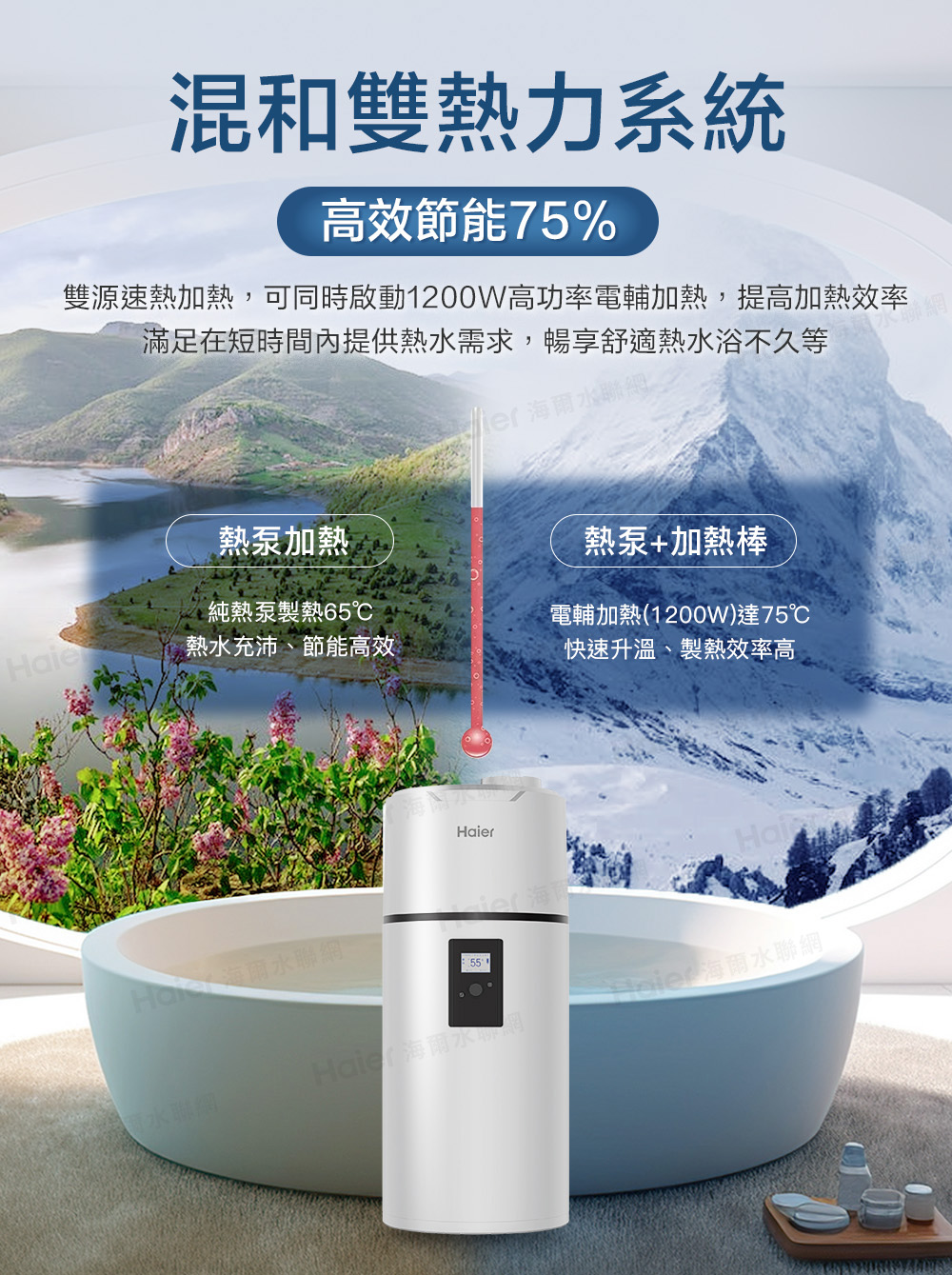 雙源速熱加熱,可同時啟動1200W高功率電輔加熱,提高加熱效率