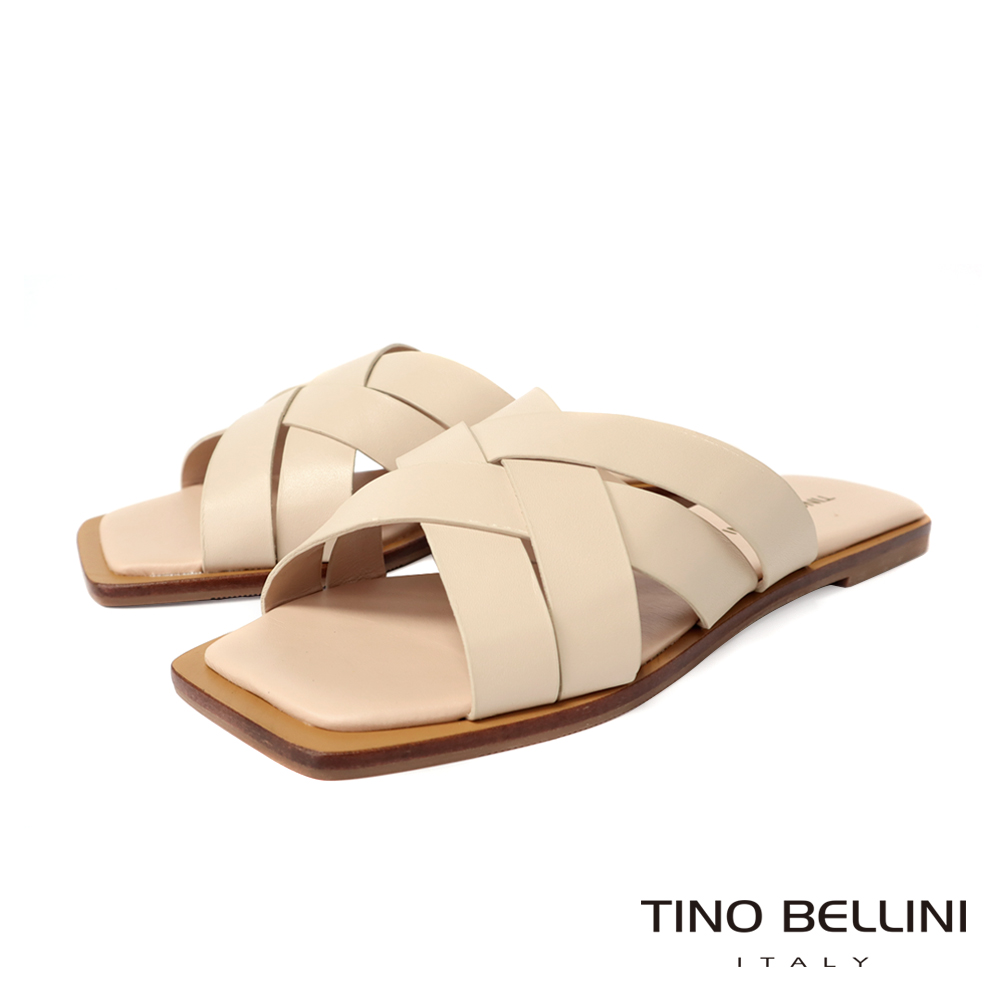 TINO BELLINI 貝里尼 巴西進口簡約編織全真皮涼拖