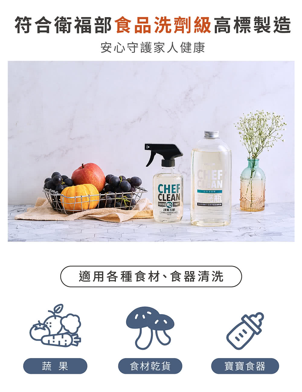 符合衛福部食品洗劑級高標製造