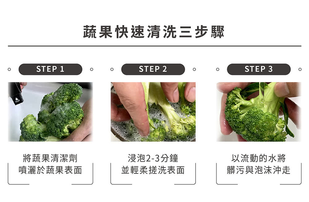 蔬果快速清洗三步驟