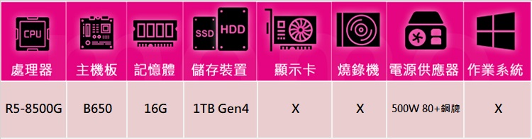 華碩平台 R5六核{暴亂侯爵}文書機(R5-8500G/B6