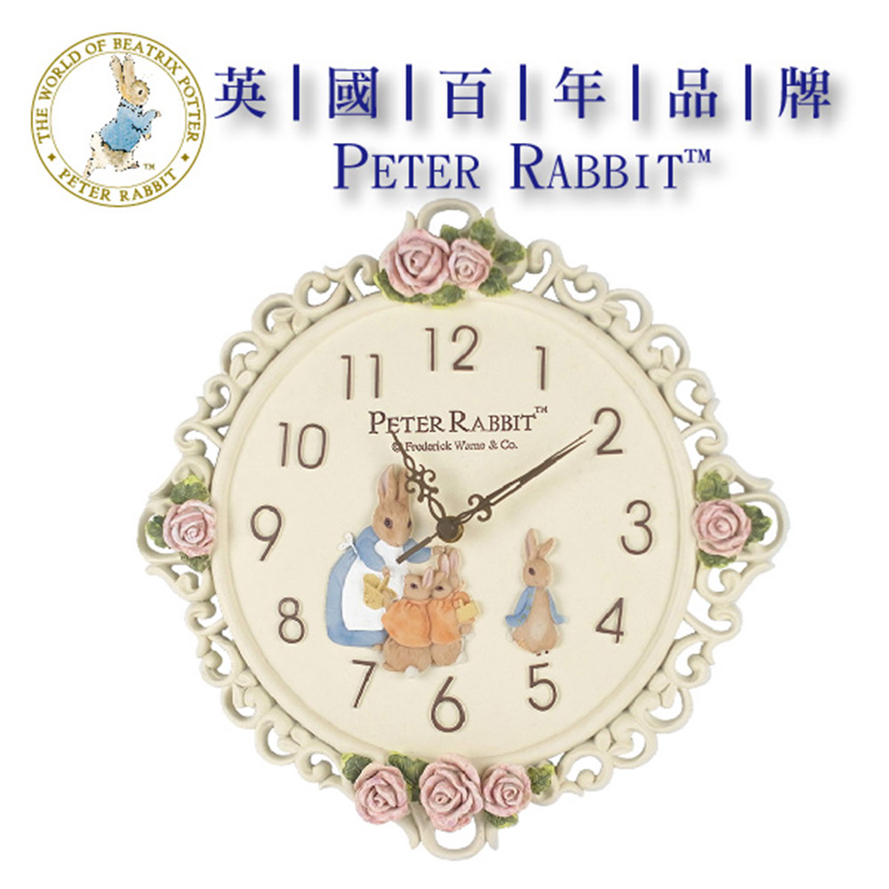 PETER RABBIT 比得兔 新比得兔玫瑰壁鐘(兔媽媽家