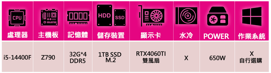 華碩平台 i5十核 RTX4060TI{心懷感激}電競電腦(