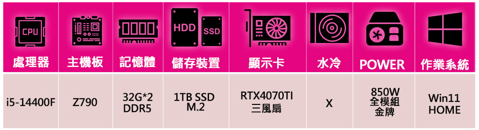 華碩平台 i5十核 ROG RTX4070TI WiN11{