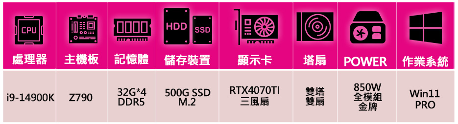 華碩平台 i9二四核 ROG RTX4070TI WiN11
