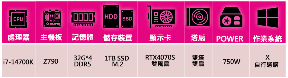 華碩平台 i7二十核 RTX4070 SUPER{心有所懷情