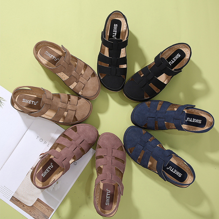 Taroko 擦色羅馬包頭鏤空坡跟涼鞋(4色可選) 推薦