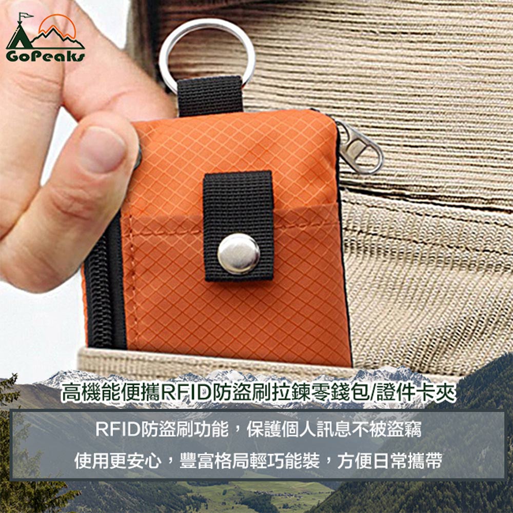 高機能便攜RFID防盜刷拉鍊零錢包證件卡夾 RFID防盜刷功能,保護個人訊息不被盜竊 使用更安心,豐富格局輕巧能裝,方便日常攜帶 