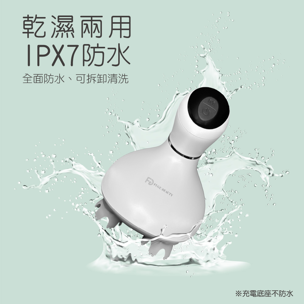 乾濕兩用 IPX7防水 全面防水、可拆卸清洗 充電底座不防水 