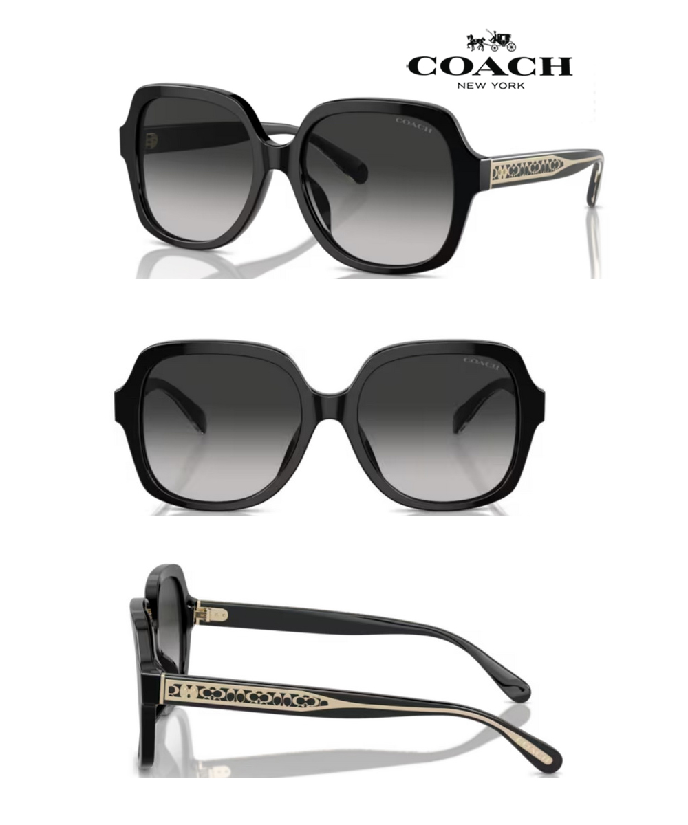COACH 亞洲版 時尚太陽眼鏡 廣告款logo造型鏡臂設計