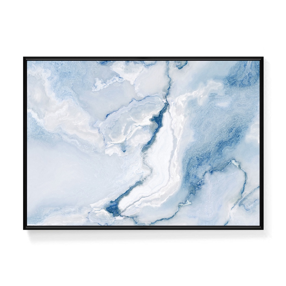 菠蘿選畫所 波光雲影 - 50x70cm(藍白抽象掛畫/客廳