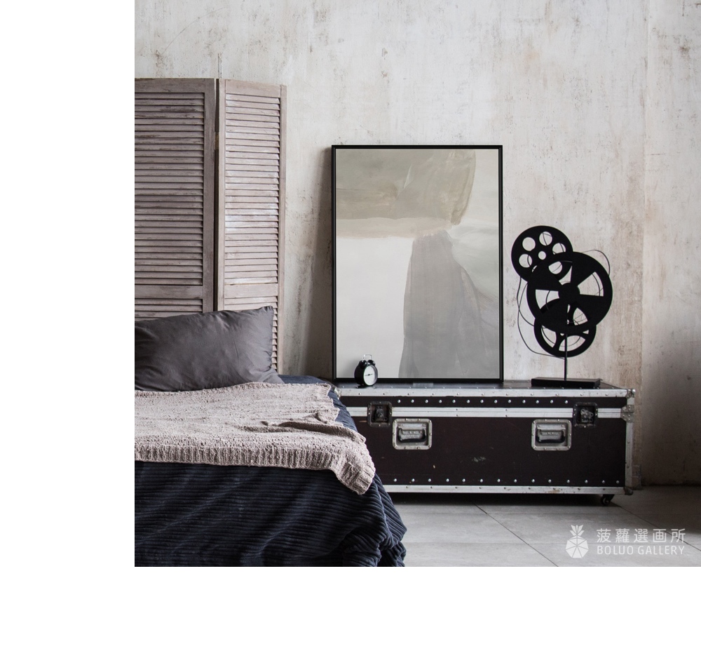 菠蘿選畫所 迷濛III - 30x40cm(霧灰色抽象掛畫/