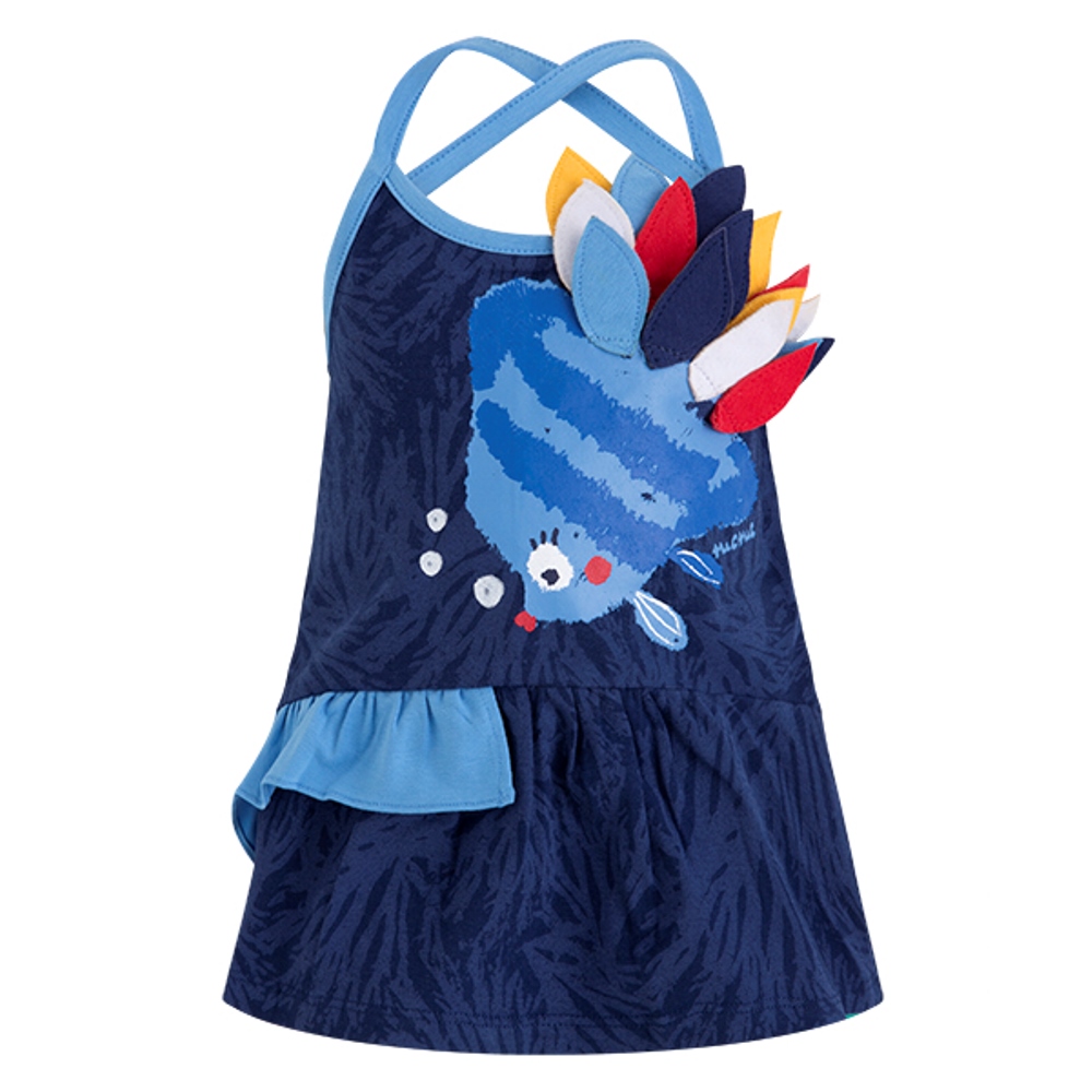 tuc tuc 女童 藍彩尾熱帶魚肩帶洋裝 12M-6A M