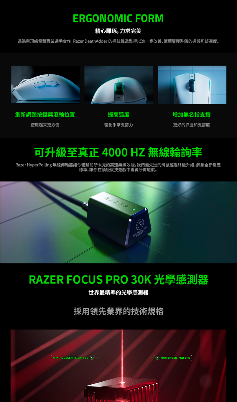 Razer 雷蛇 煉獄奎蛇 V3 Pro 無線滑鼠+無線傳輸