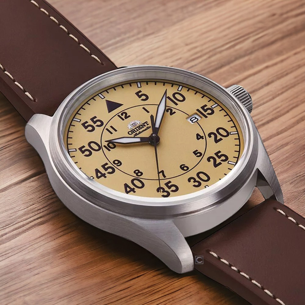 ORIENT 東方錶 飛行風格 機械錶 手錶 棕色 皮革錶帶