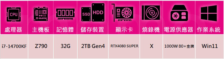 技嘉平台 i7廿核GeForce RTX 4080S Win