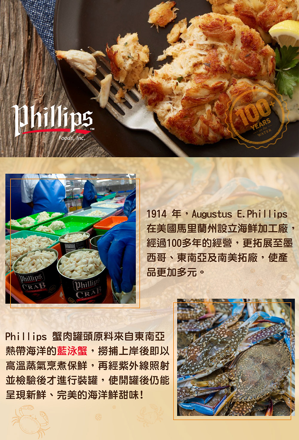 Phillips 蟹腳肉 5oz x3入組(藍泳蟹 新鮮 開